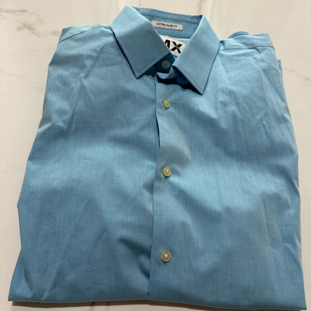 Express 1MX Dress Shirt Teal Medium